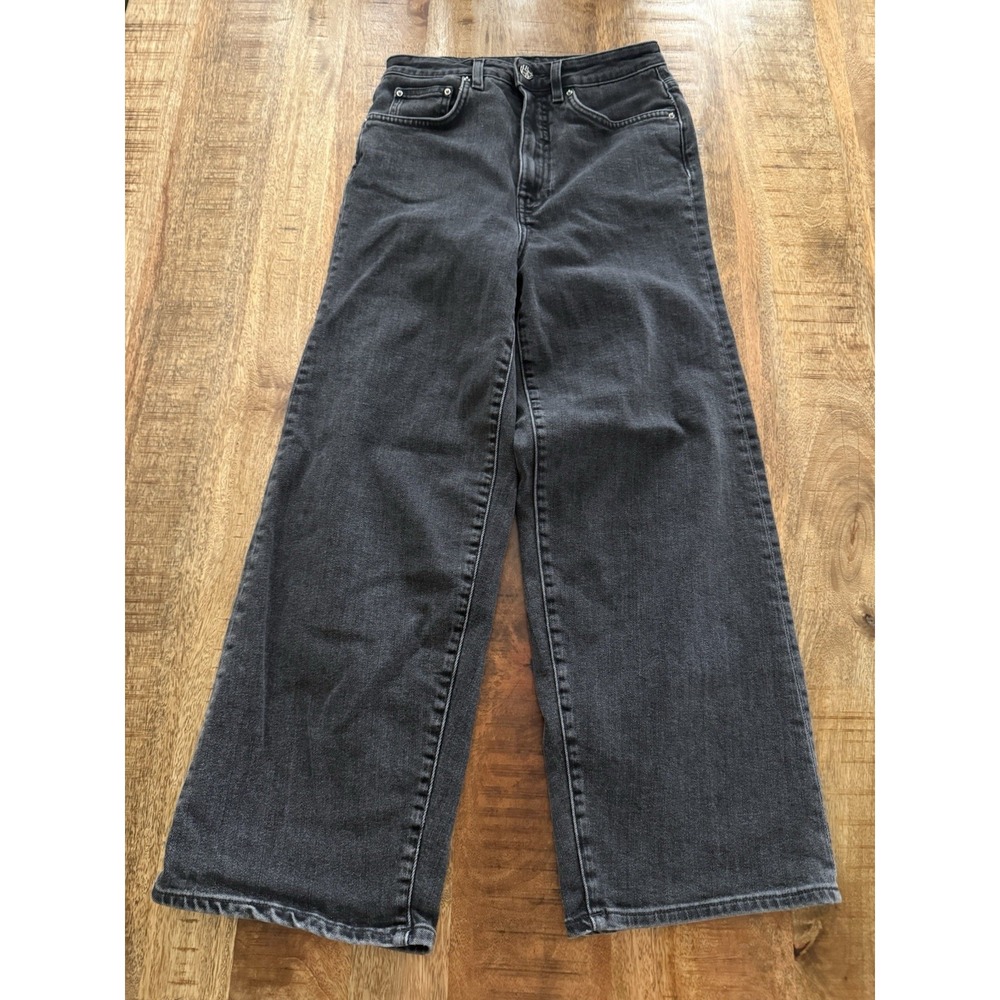 TOTEME Jeans Womens 26/30 Faded Black High Rise Wide Leg Denim Luxury